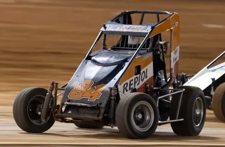 Bradley Anstis #84 Repsol Compact Speedcar racing on dirt — Anstis Motorsport