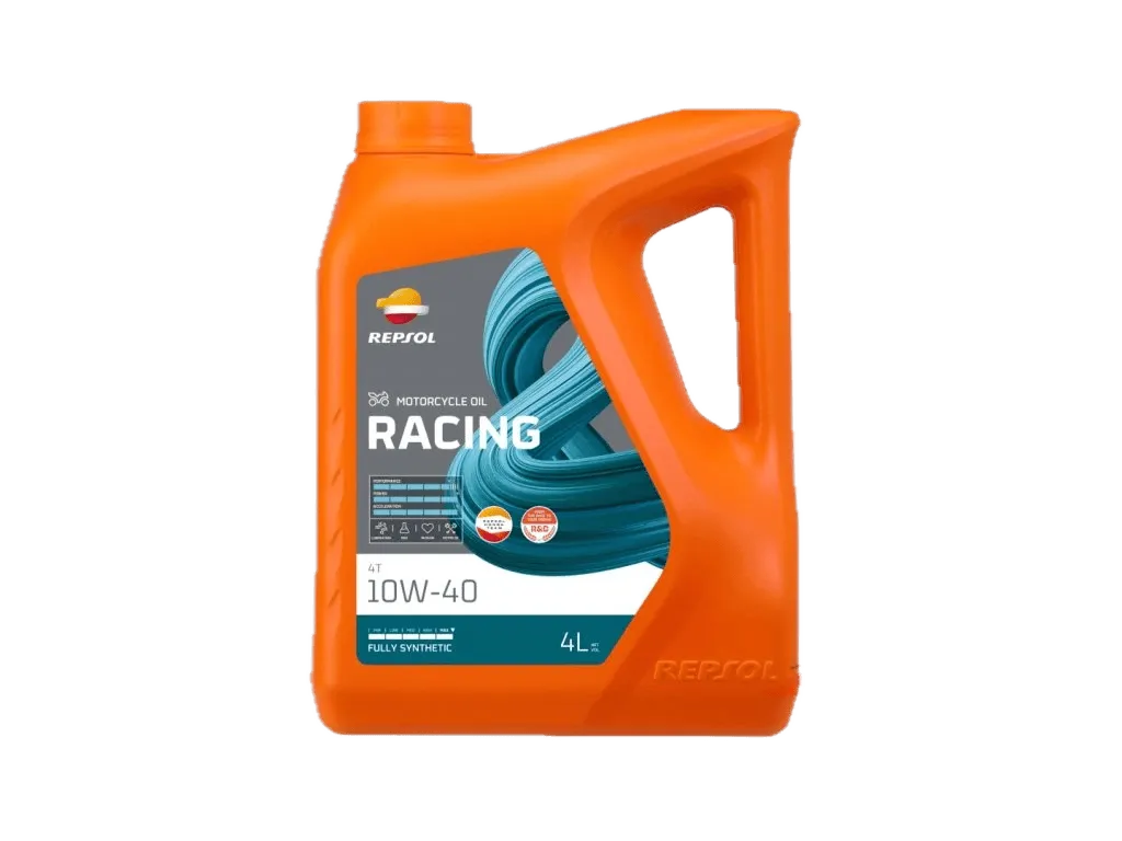 Repsol Racing Oil 10W-40 bulk trade box containing five 4-litre bottles — Anstis Motorsport